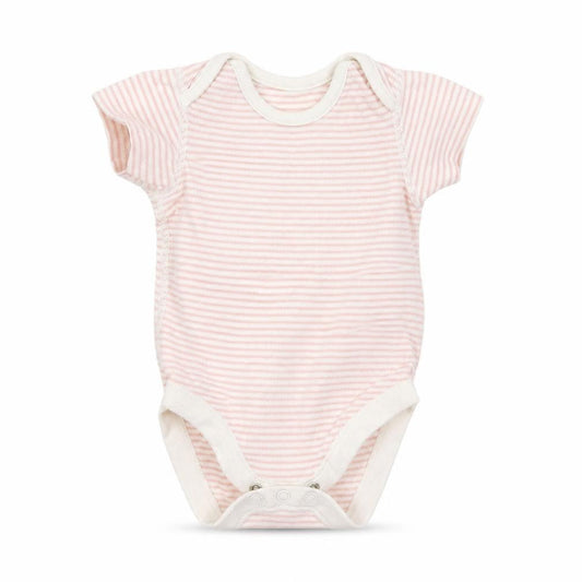 Marks and Spencer Girls Pink Striped Jersey Babygrow One-Piece Size 3-6 Months