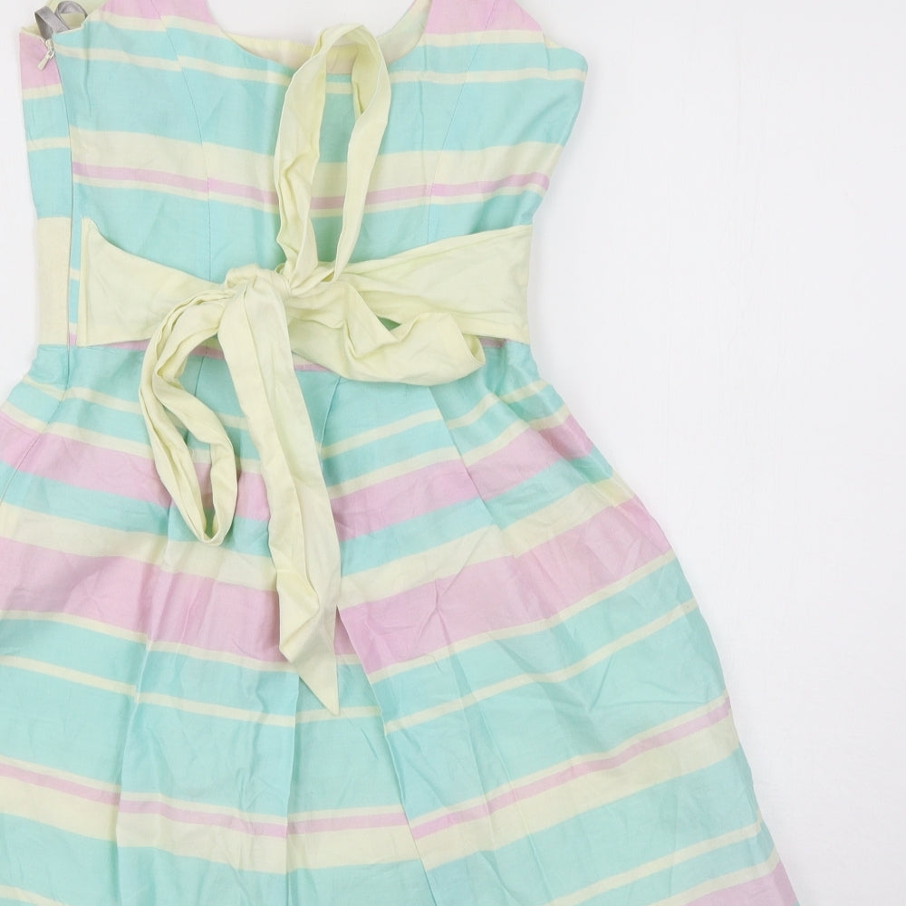 Red Herring Womens Multicoloured Striped  Skater Dress  Size 6