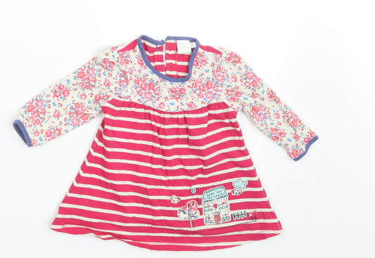 Mini Club Girls Pink Floral  T-Shirt Dress  Size 6-9 Months