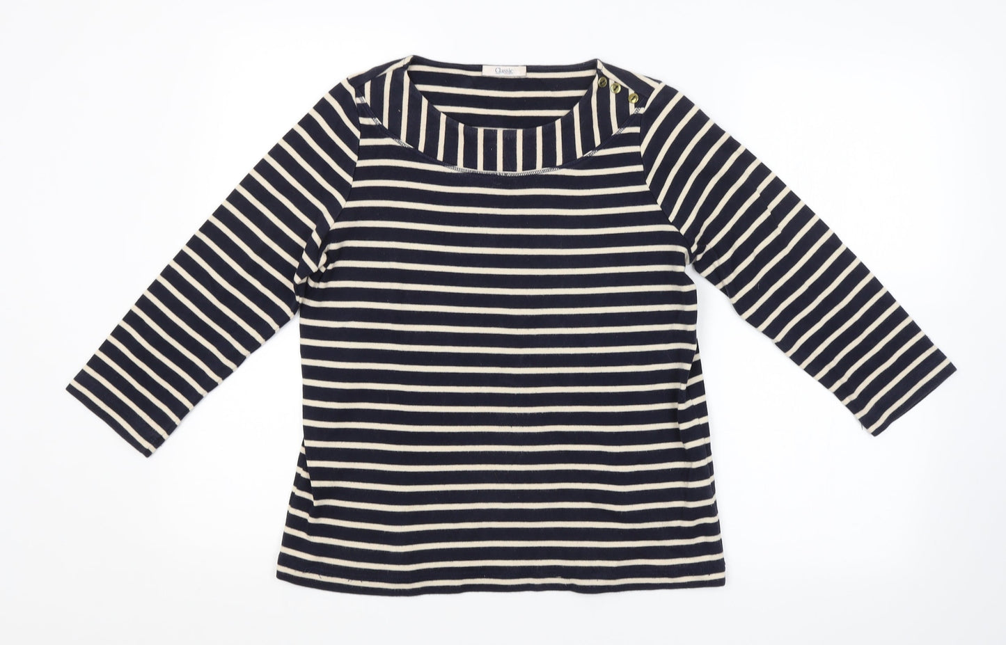 M&S Womens Blue Striped  Pullover Jumper Size 12
