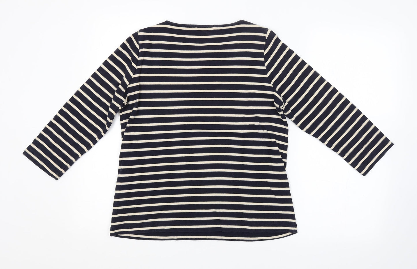 M&S Womens Blue Striped  Pullover Jumper Size 12