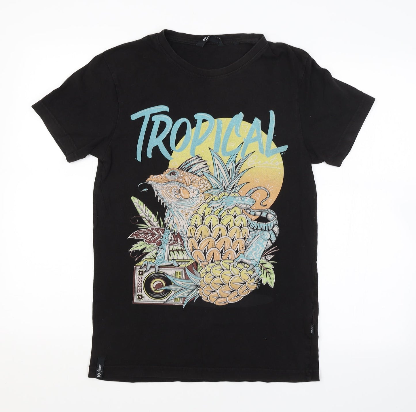 CROPP Mens Black    T-Shirt Size XS