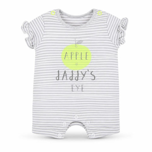 Mothercare Baby Grey Striped  Romper One-Piece Size 0-3 Months  - Apple