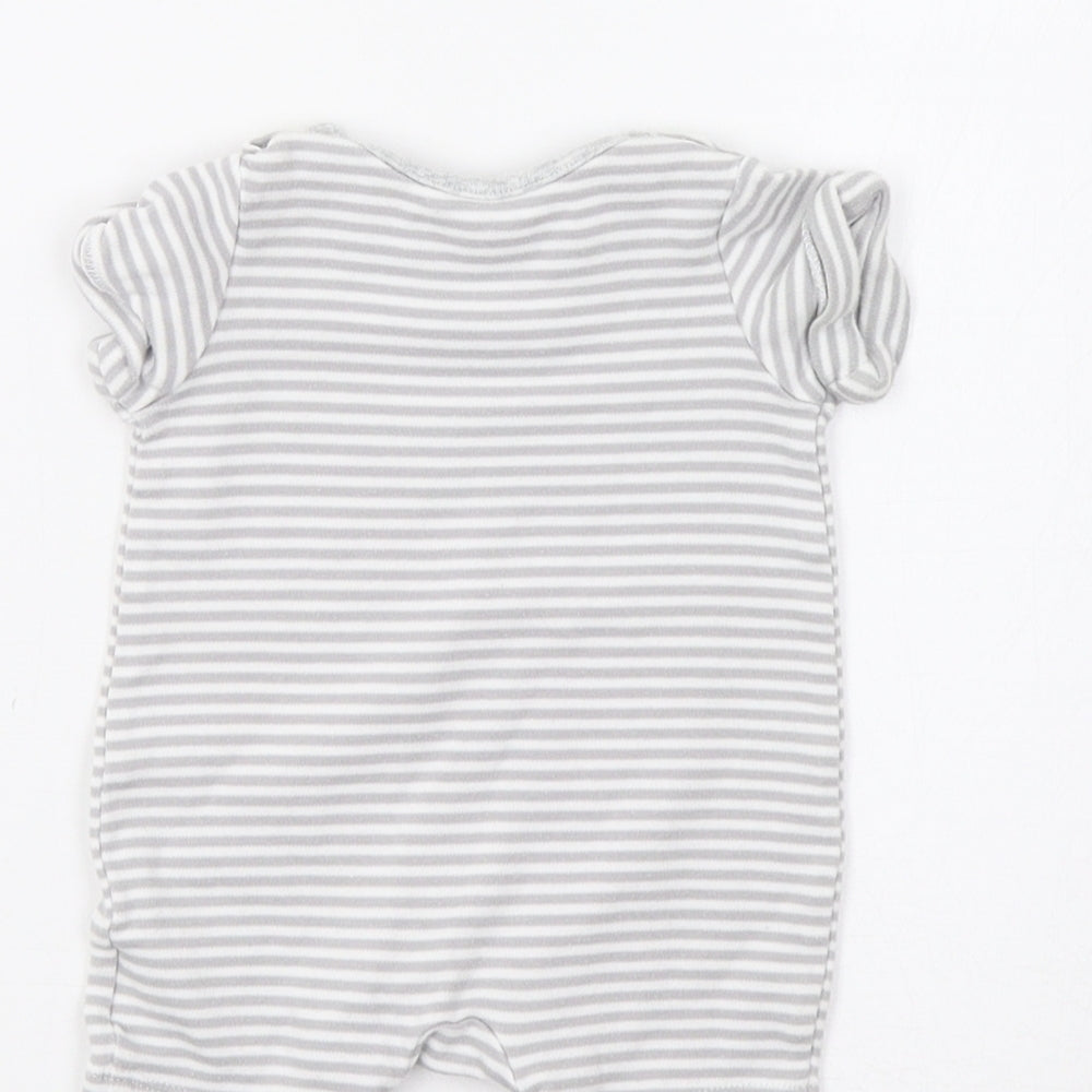 Mothercare Baby Grey Striped  Romper One-Piece Size 0-3 Months  - Apple