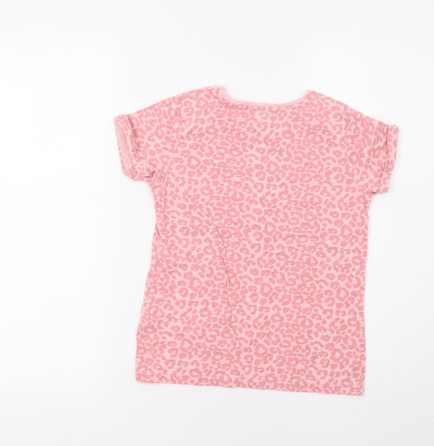 YD Girls Pink Animal Print  Basic Polo Size 10-11 Years
