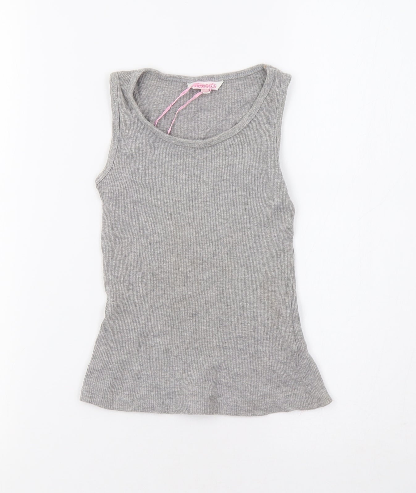 Miss E-Vie Girls Grey   Basic Tank Size 7-8 Years
