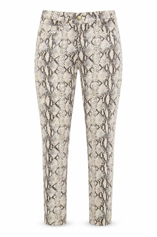H&M Womens Beige Animal Print  Trousers  Size 8 L30 in