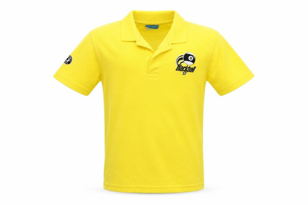 Uneek Boys Yellow   Basic Polo Size 9-10 Years  - Magic 8 Ball