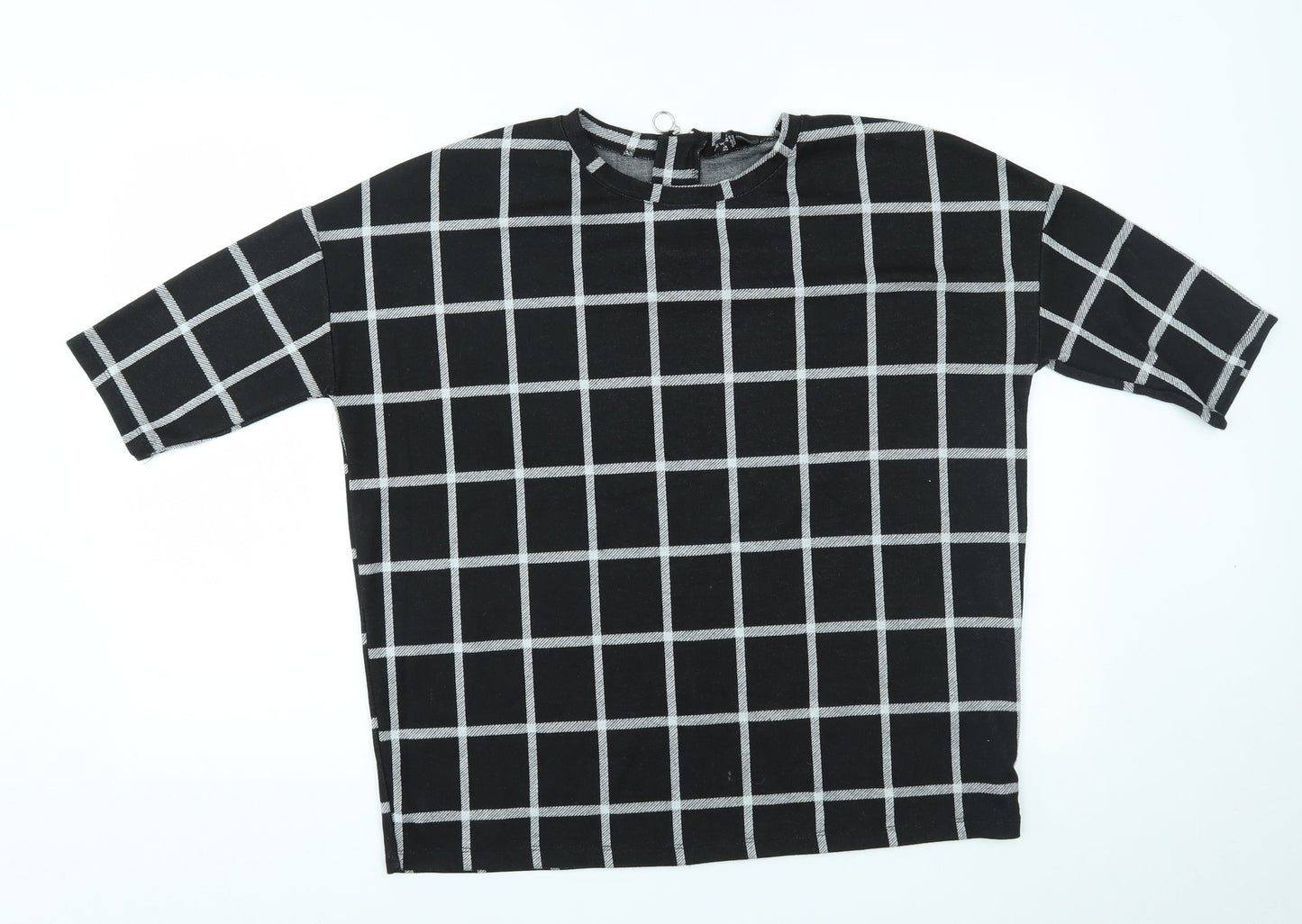New Look Womens Black Check  Pullover Jumper Size 6