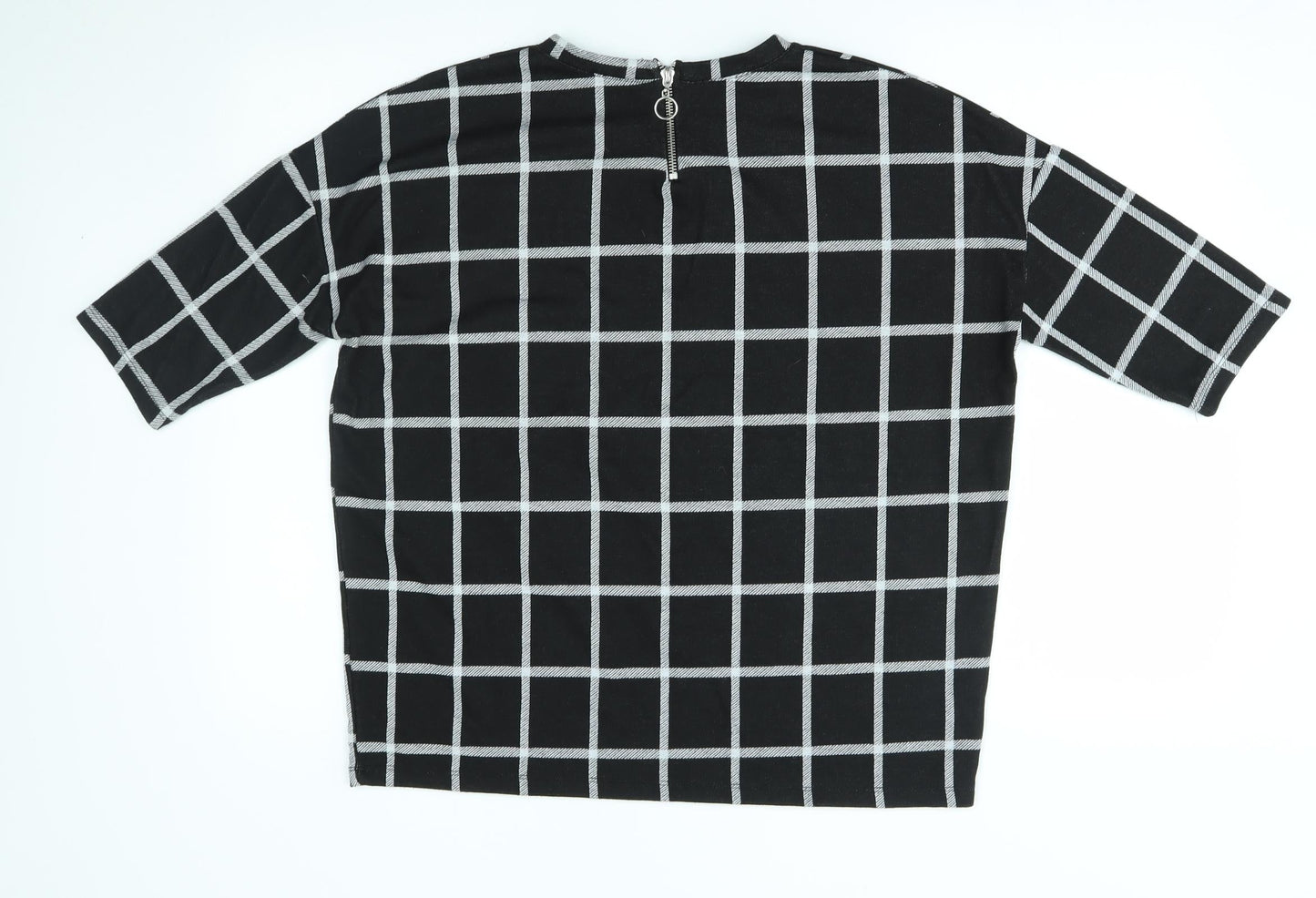 New Look Womens Black Check  Pullover Jumper Size 6