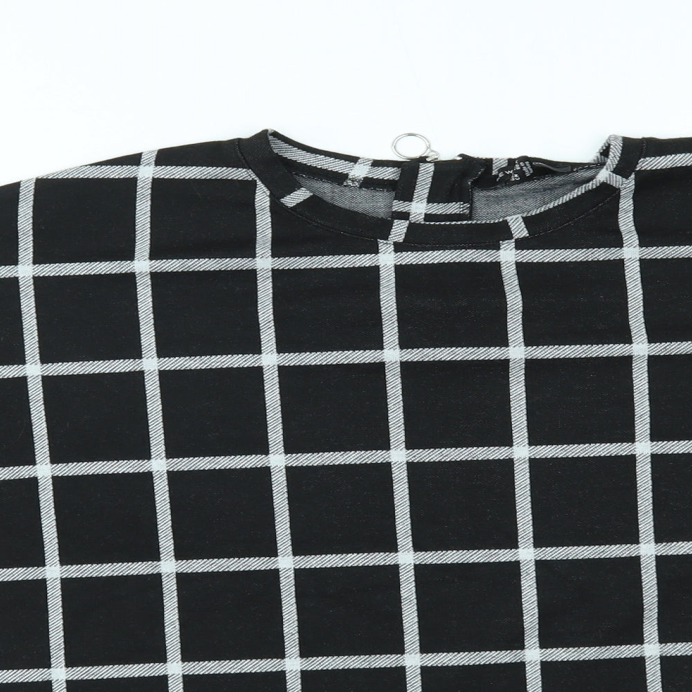 New Look Womens Black Check  Pullover Jumper Size 6