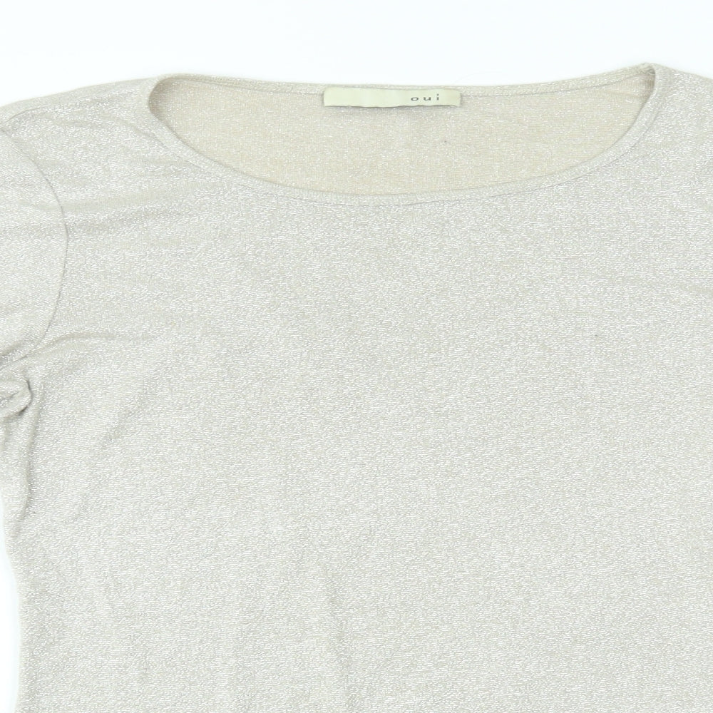 Oui Womens Beige   Pullover Jumper Size 12