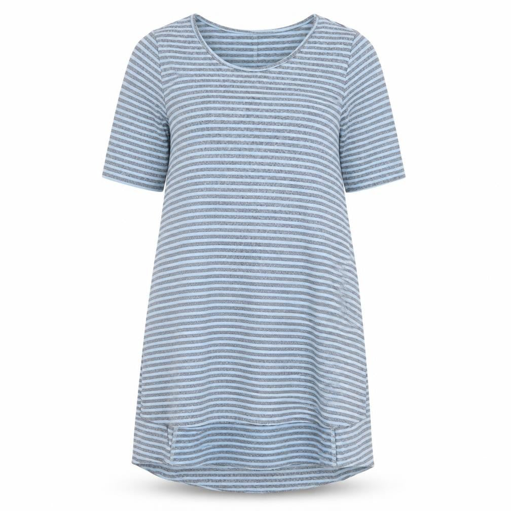 Lisa Rinna Womens Blue Striped  T-Shirt Dress  Size XS