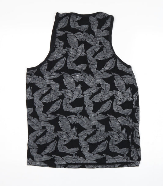 Matalan Womens Black Floral  Basic T-Shirt Size M