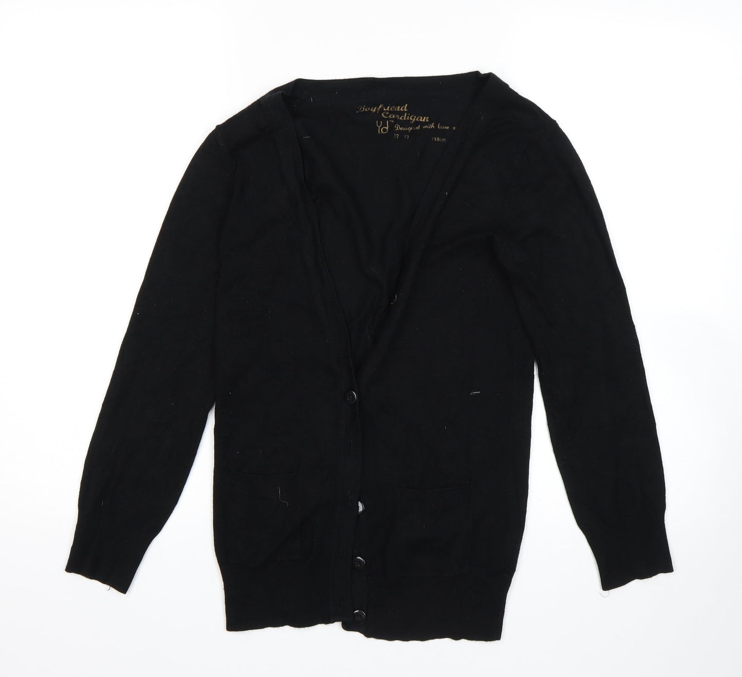 Y.D Girls Black   Cardigan Jumper Size 12-13 Years