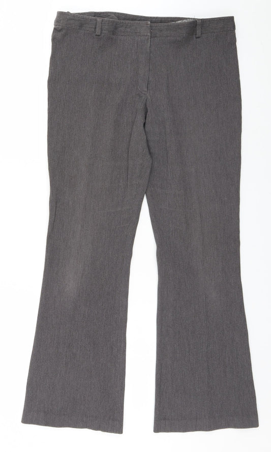 NL Collection Womens Grey   Trousers  Size 16 L28 in