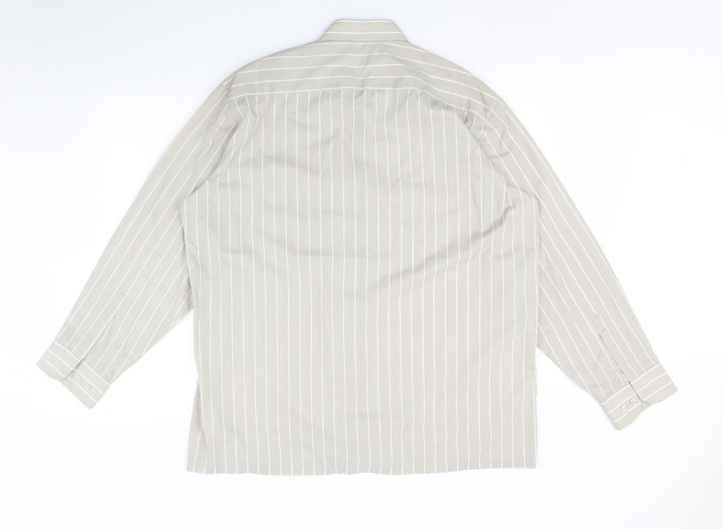 MC Mens Brown Striped   Button-Up Size 17