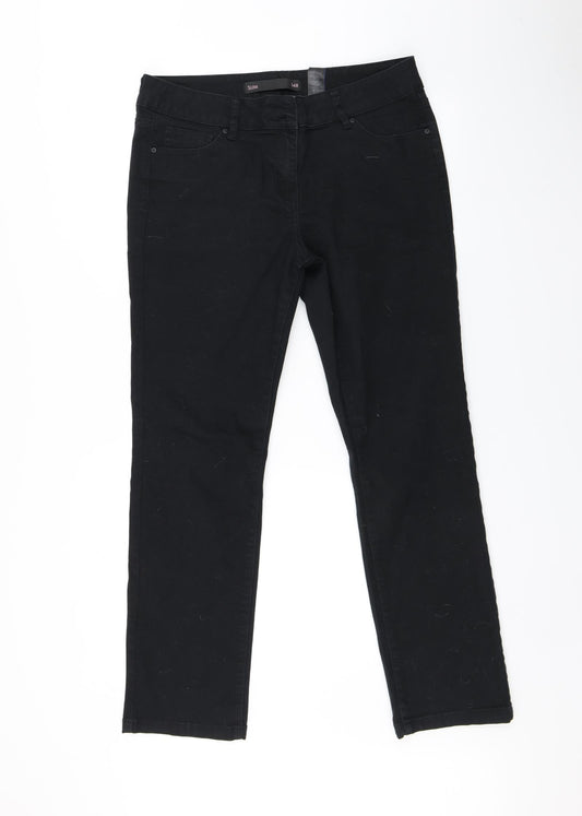 NEXT Womens Black   Straight Jeans Size 4 L29 in