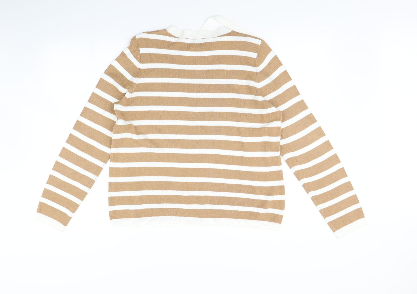 Marks and Spencer Womens Beige Striped  Pullover Jumper Size 12