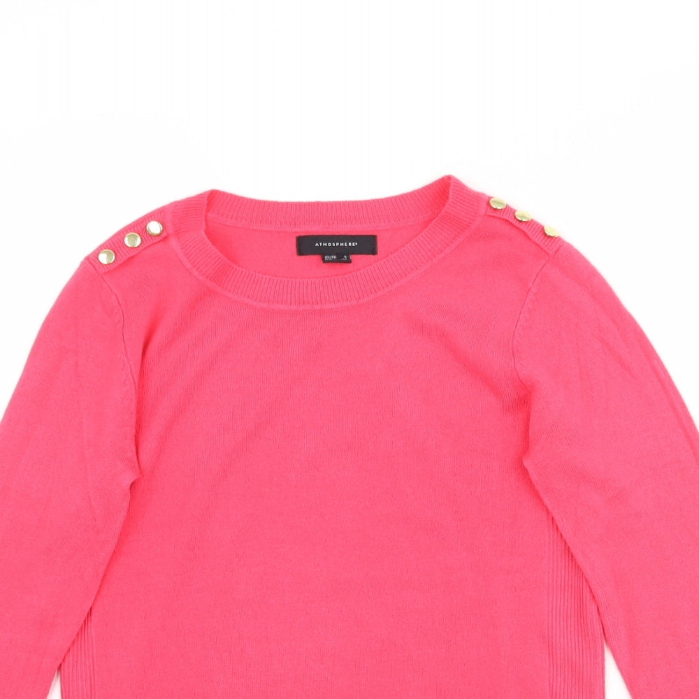 Atmosphere Womens Pink  Knit Pullover Jumper Size 4