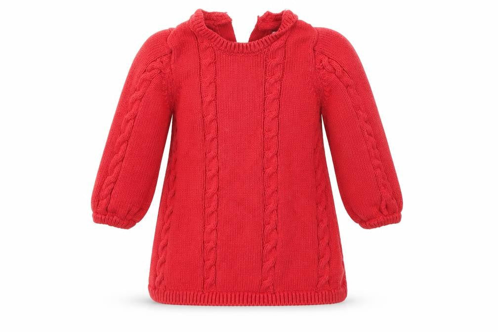 F&F Girls Red   Jumper Dress  Size 0-3 Months