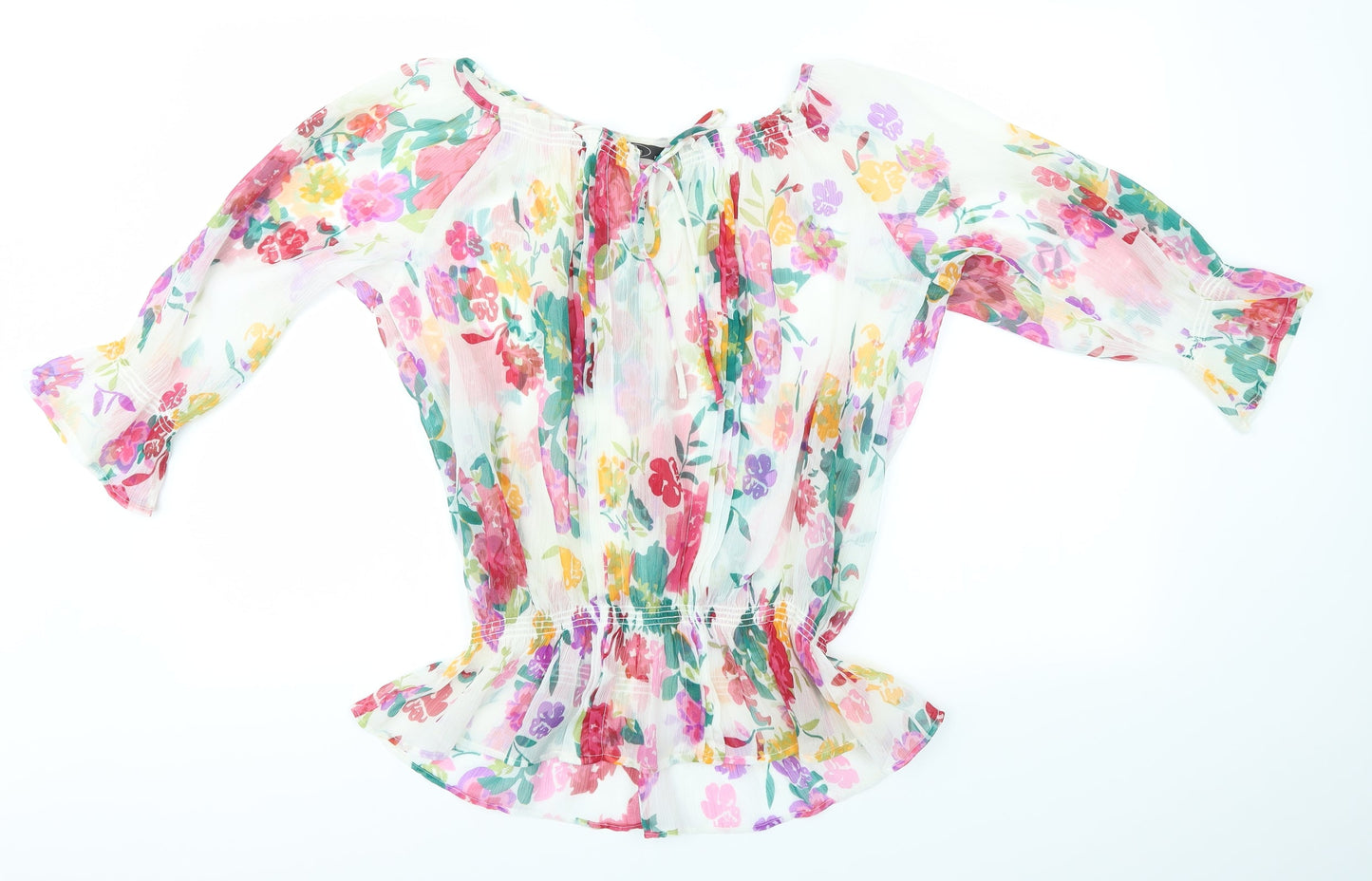 BM  Womens Multicoloured Floral  Basic Blouse Size 12
