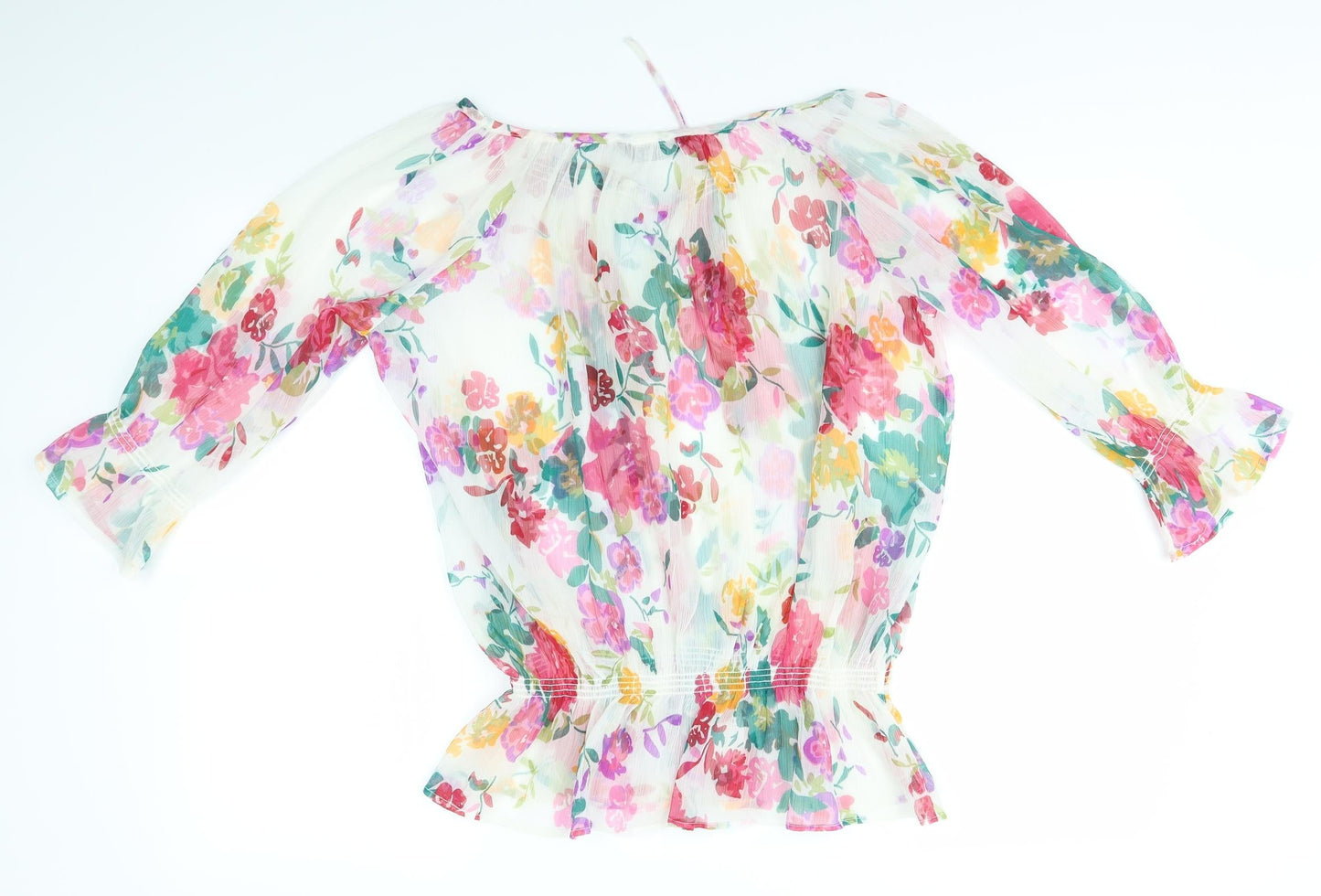 BM  Womens Multicoloured Floral  Basic Blouse Size 12