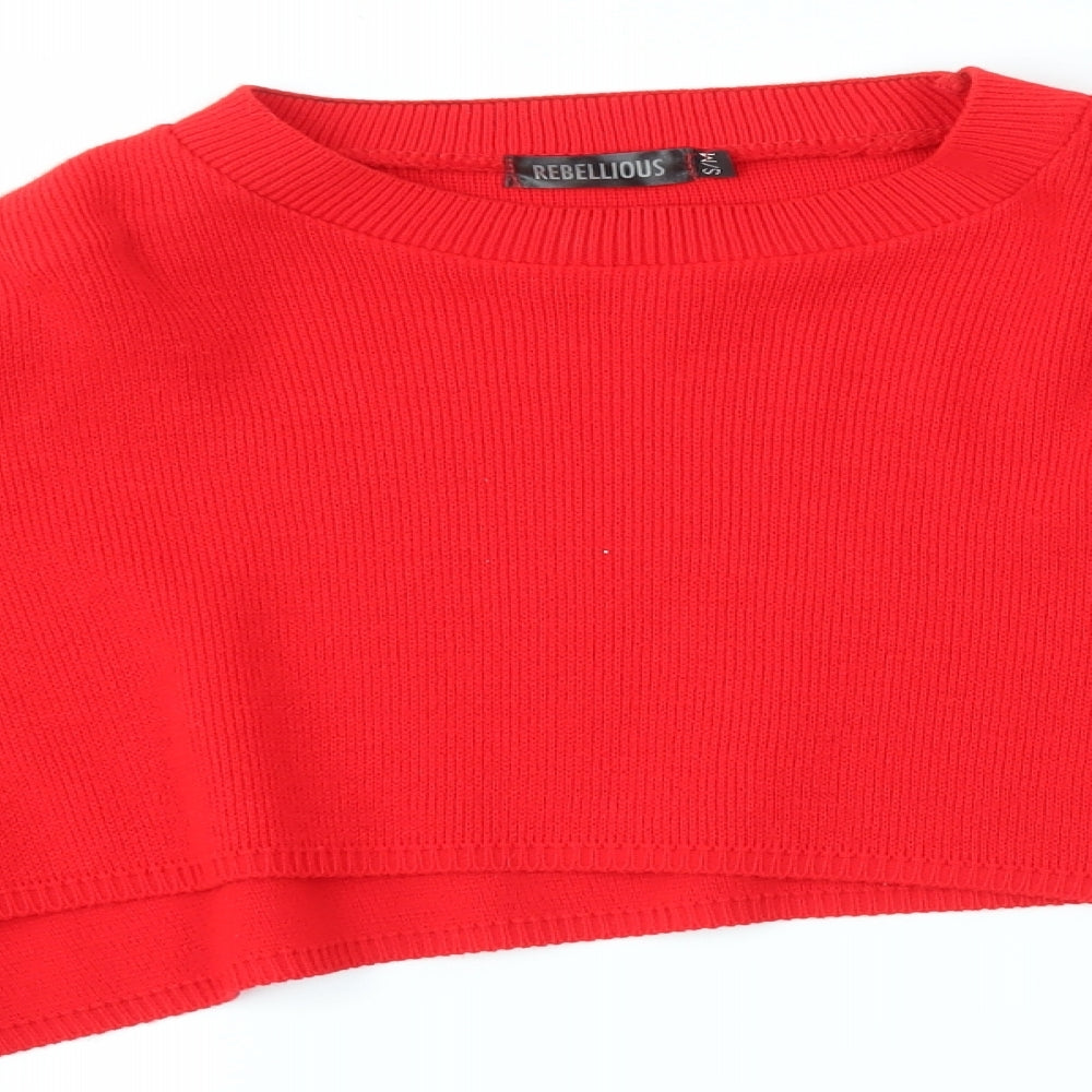 REBELLIOUS Womens Red   Pullover Jumper Size S