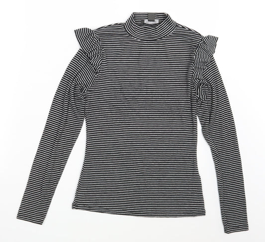 Primark Womens Black Striped  Pullover Sweatshirt Size 8