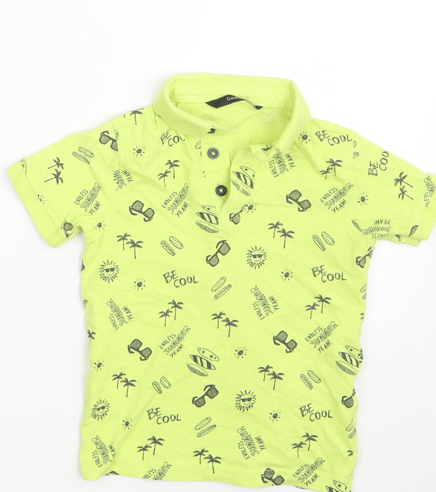 George Boys Yellow   Pullover Polo Size 2-3 Years