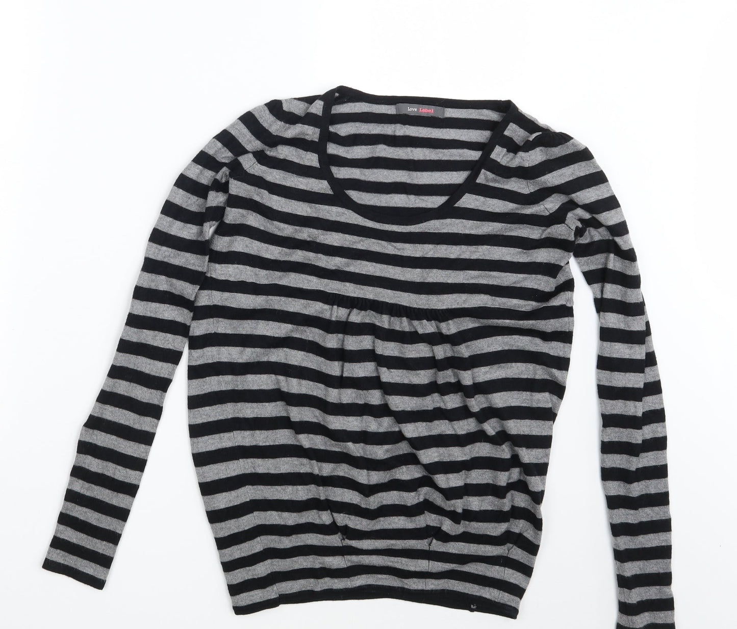 Love Label Womens Grey Striped  Pullover Sweatshirt Size 8