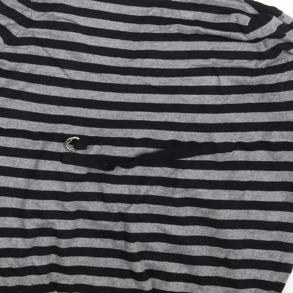 Love Label Womens Grey Striped  Pullover Sweatshirt Size 8