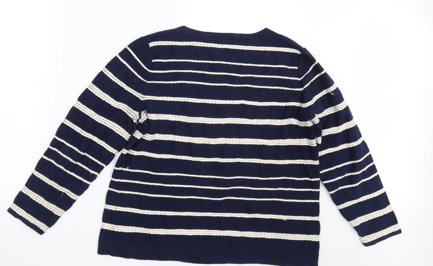 Bonmarché Womens Blue Striped  Pullover Jumper Size M