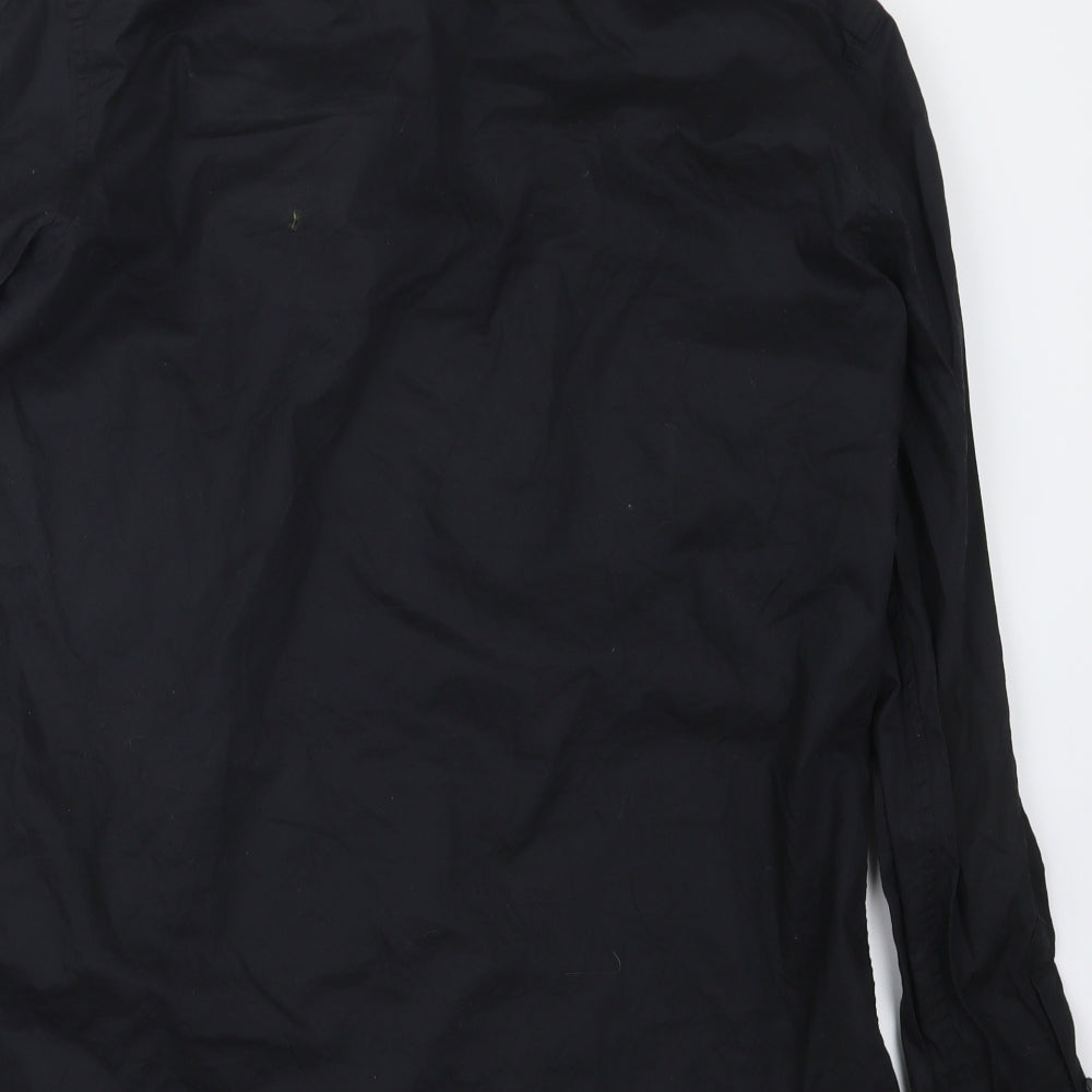 H&M Mens Black    Button-Up Size L