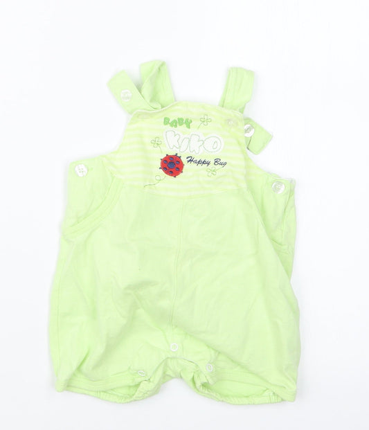 Baby Kiko Girls Green   Dungaree Outfit/Set Size 6-9 Months