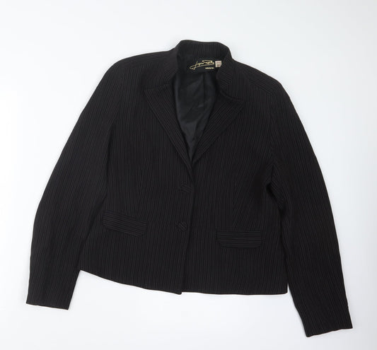 Logion Roots Womens Black Striped  Jacket  Size 16
