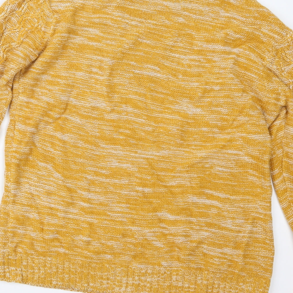 Papaya Womens Yellow  Knit Pullover Jumper Size M