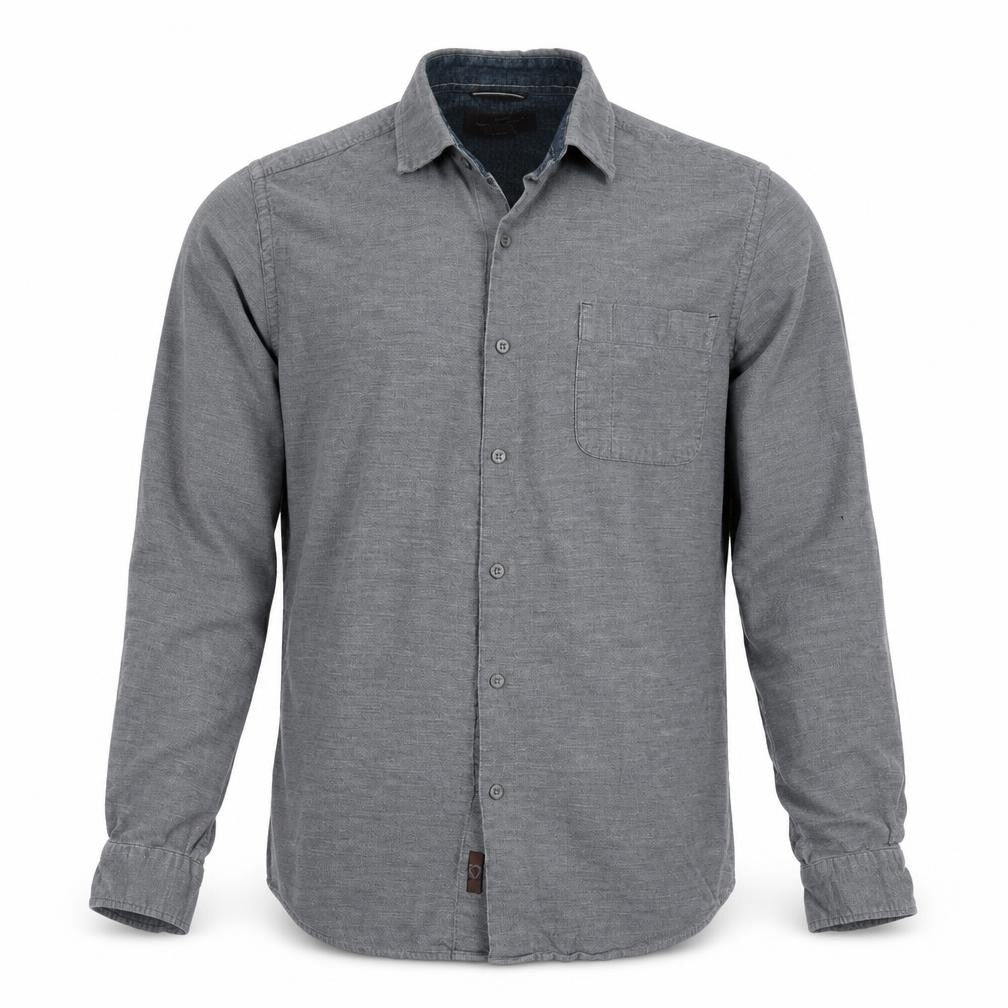 Black Brown 1826 Mens Grey    Button-Up Size M