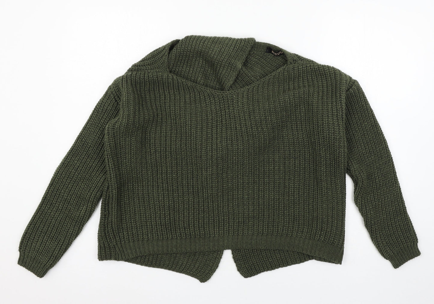 Misspap Womens Green  Knit Pullover Jumper Size S