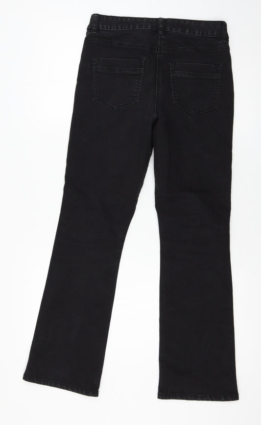 Preworn Womens Black  Denim Straight Jeans Size 10 L28 in