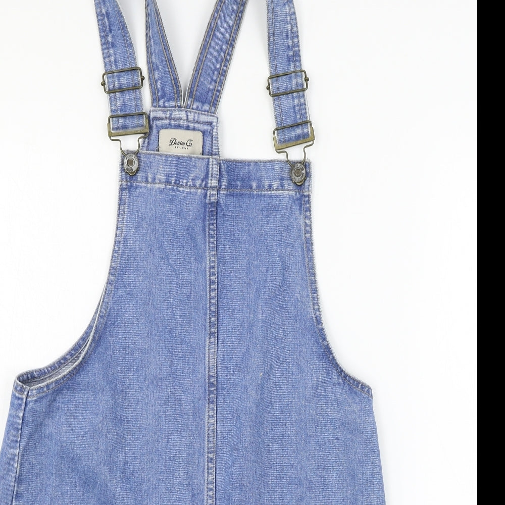 Denim & Co. Womens Blue  Denim Pinafore/Dungaree Dress  Size 8