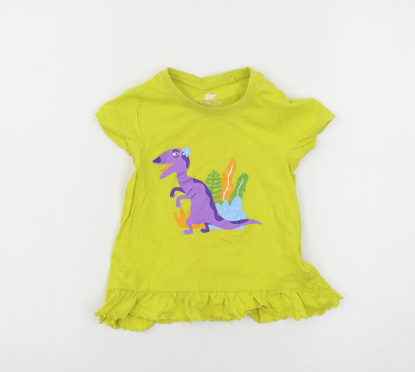 Lupilu Baby Yellow  Jersey Basic T-Shirt Size 18-24 Months  - Dinosaur