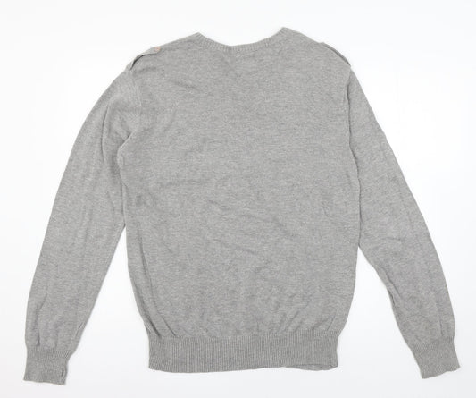 Swade Mens Grey  Knit Pullover Jumper Size L