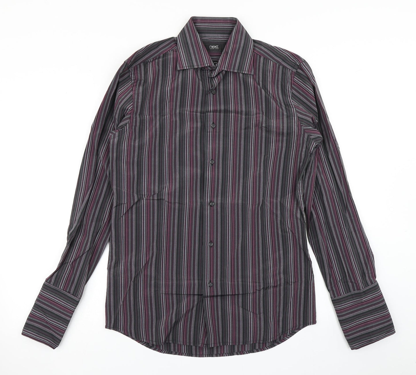 NEXT Mens Blue Striped   Button-Up Size 14.5