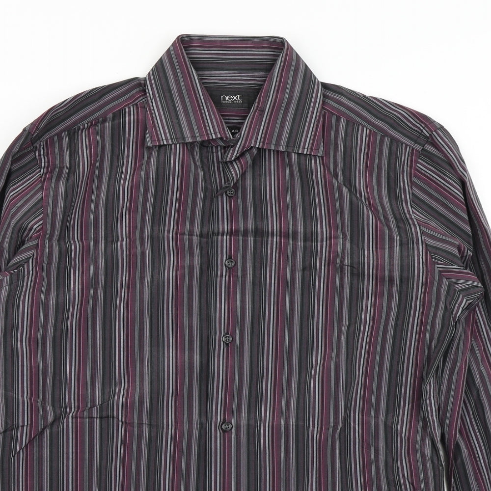 NEXT Mens Blue Striped   Button-Up Size 14.5