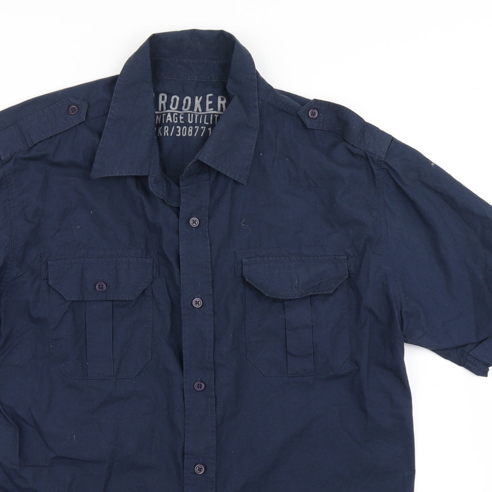 Brooker Mens Blue    Button-Up Size L