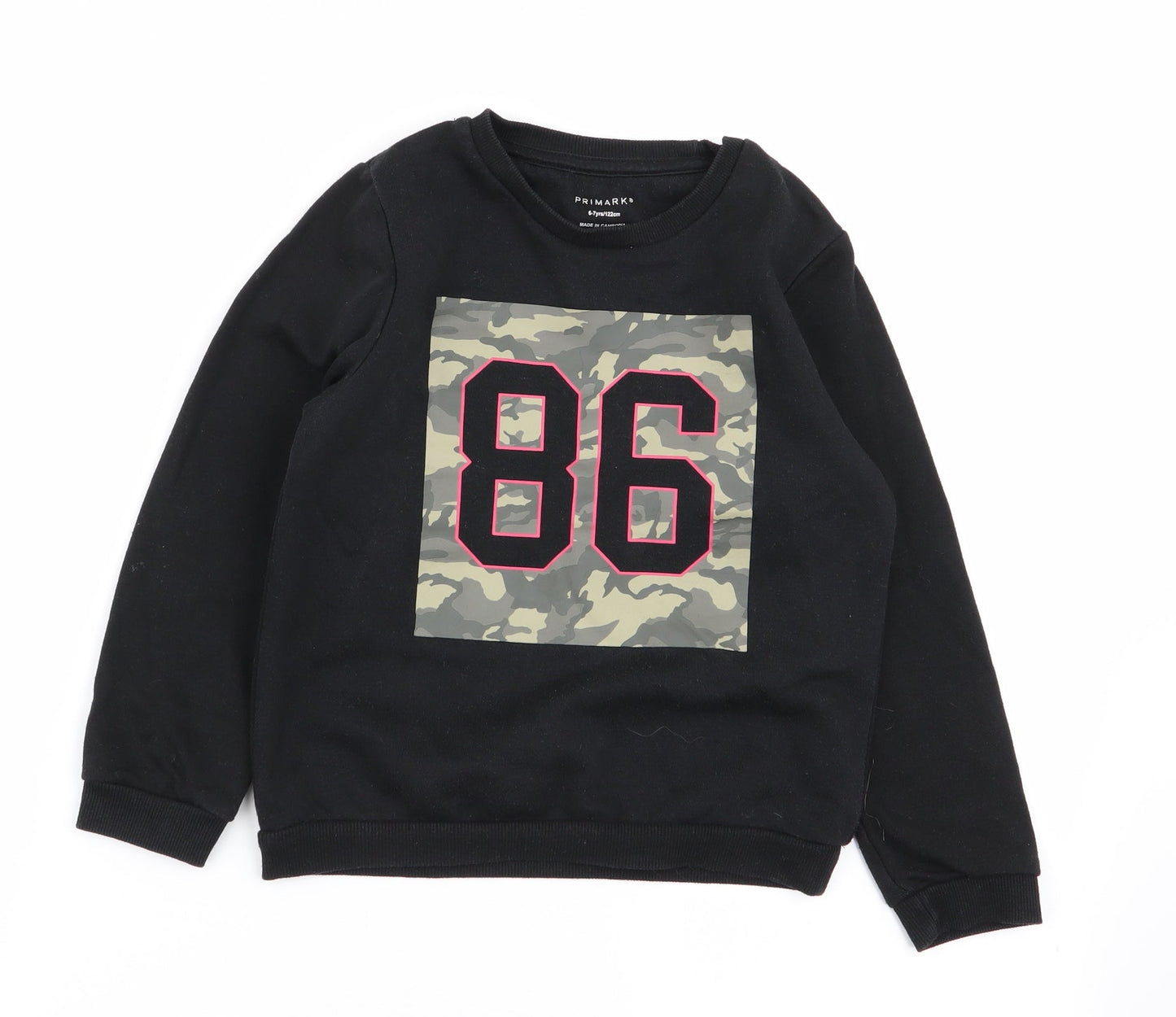 Primark Girls Black   Pullover Jumper Size 6-7 Years
