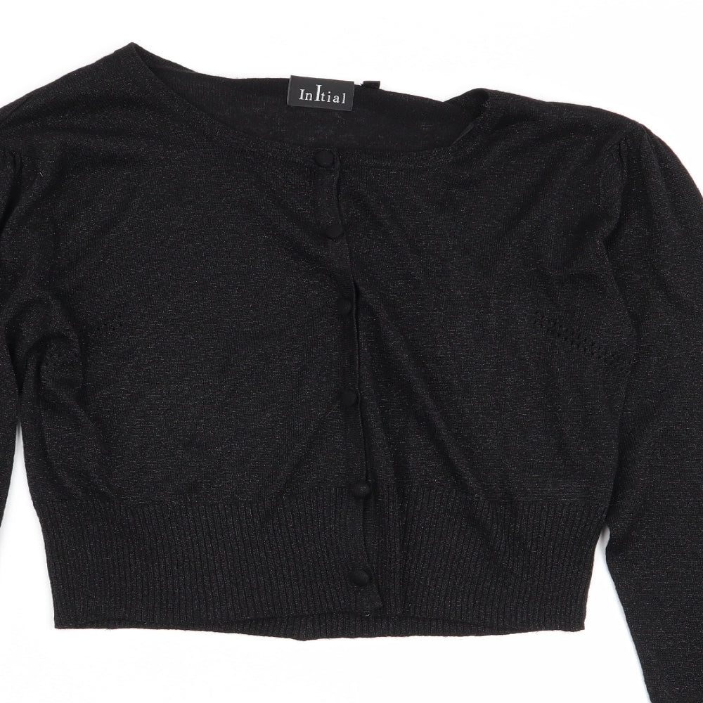 initial Womens Black   Cardigan Jumper Size M