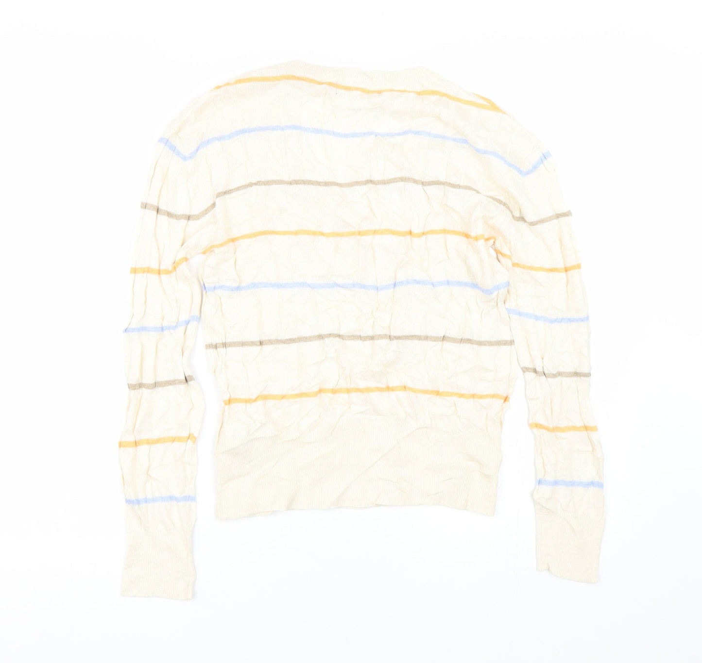M&S Womens Beige Striped  Pullover Jumper Size S
