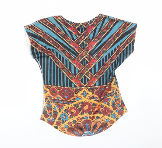 Preworn Womens Multicoloured Geometric  Basic T-Shirt Size L